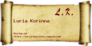 Luria Korinna névjegykártya